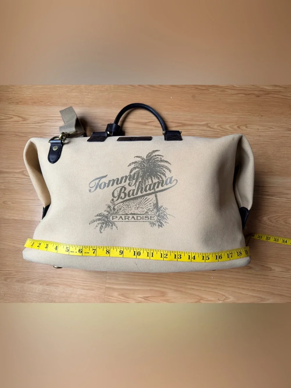 Tommy Bahama Paradise Weekender Duffle Canvas Bag w/ Leather Trim ✈️